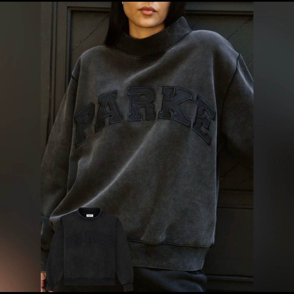 RARE Acid Wash Black PARKE Mockneck S/M